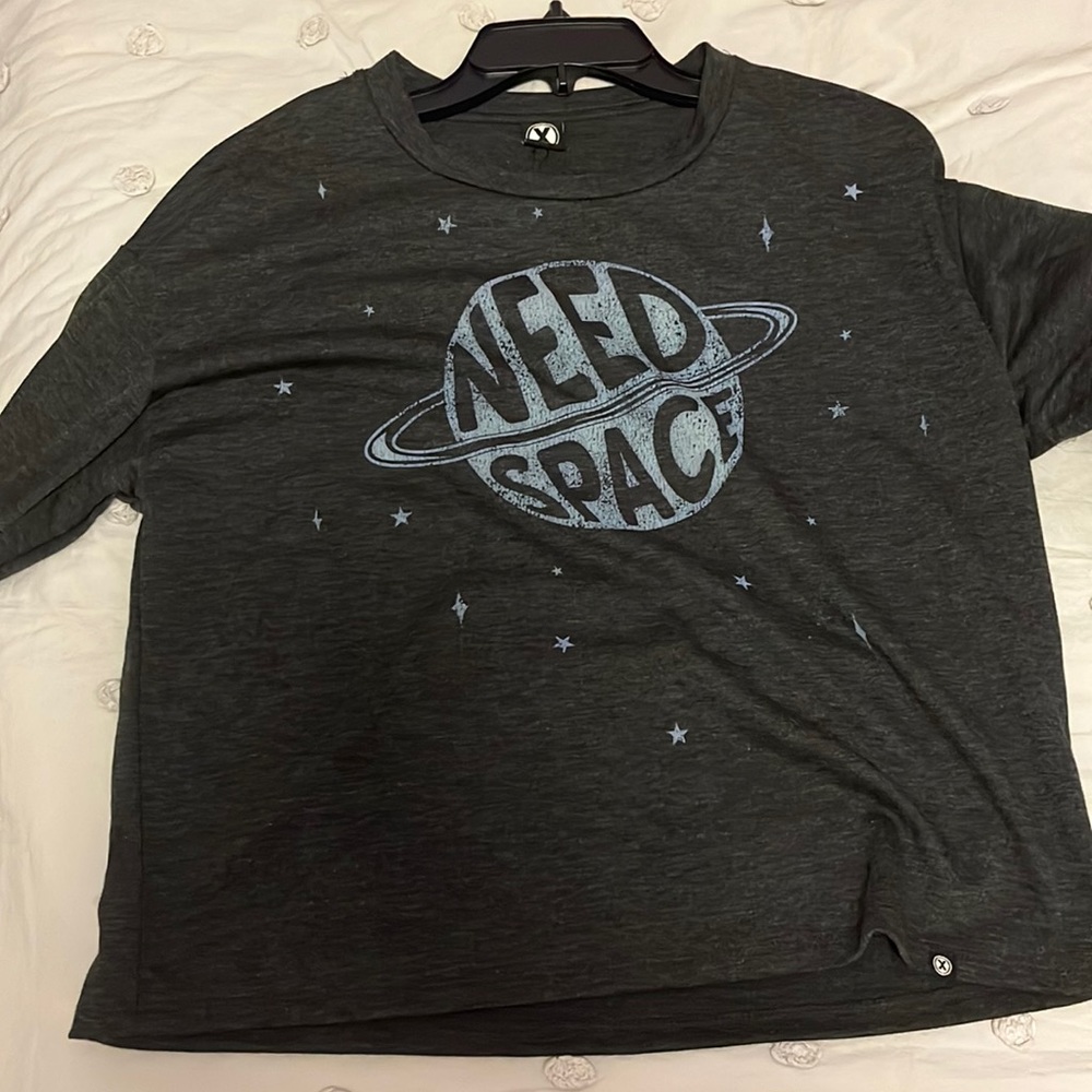 Need space dark gray sweatshirt